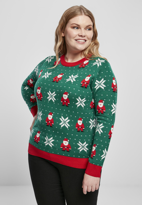 Ladies Santa Christmas Sweater x-masgreen 3XL
