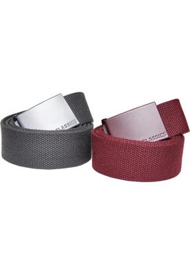 Colored Buckle Canvas Belt 2-Pack asphalt/black L/XL