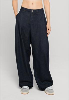 Ladies Light Denim Barrel Pants blue rinsed washed 26