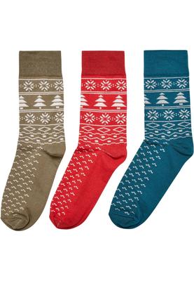 Norwegian Pattern Socks 3-Pack hugered/jasper/tiniolive 43-46