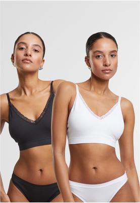 Ladies Padded Rip Bra 2-Pack black+white L
