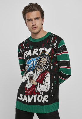 Savior Christmas Sweater black/x-masgreen L