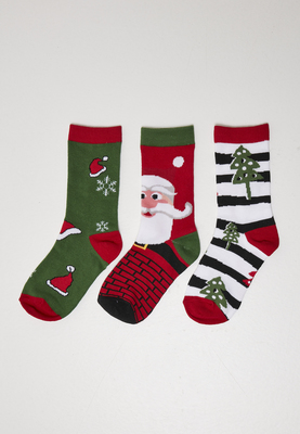 Stripe Santa Christmas Socks 3-Pack multicolor 43-46