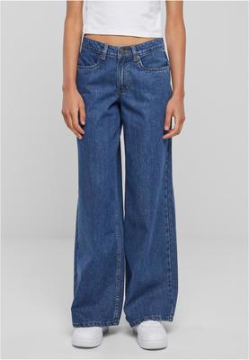 Ladies Mid Waist Wide Denim mid indigo washed 28