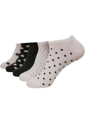 No Show Socks Dots 5-Pack white/black 39-42