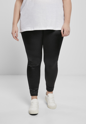 Ladies Shiny High Waist Leggings black 3XL