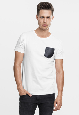 Leather Imitation Pocket Tee blk/blk L