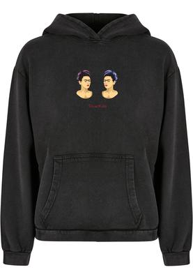 Ladies Frida Kahlo - The Two Fridas Acid Washed Oversize Hoody black 5XL