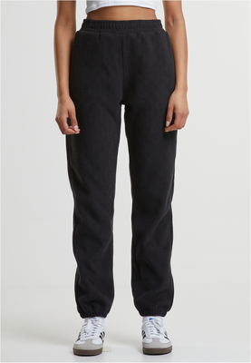 Ladies Jacquard Velvet Sweatpants black 3XL