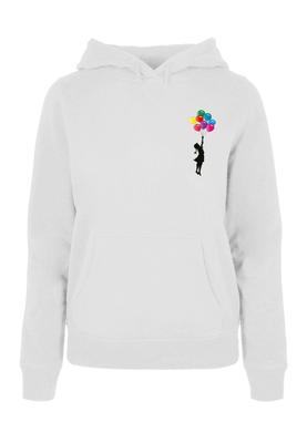 Ladies Girl Floating Away Hoody white M