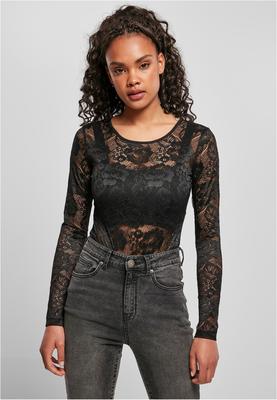 Ladies Lace Longsleeve Body black 3XL