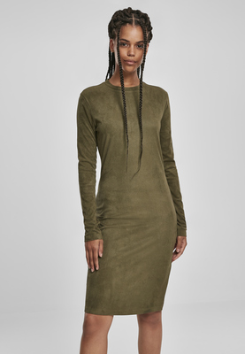 Ladies Peached Rib Dress LS black L