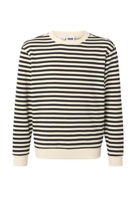 Girls Oversized Striped Crewneck black/whitesand 110/116