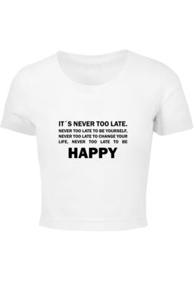 Ladies Never Too Late Cropped Tee white M