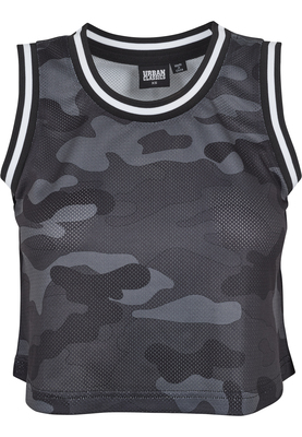 Ladies Cropped Mesh Top blk/wht/blk L