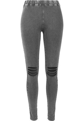 Ladies Cutted Knee Leggings acid black L