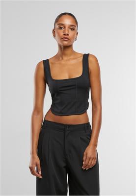 Ladies Jersey Corsage Top black L