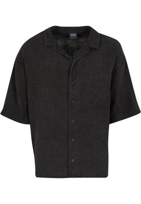 Acid Washed Musselin Shirt black 3XL