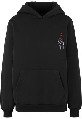 K Heart EMB Fluffy Hoody black 3XL