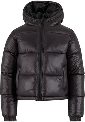 Boys Shiny Puffer Jacket With Hood black 110/116
