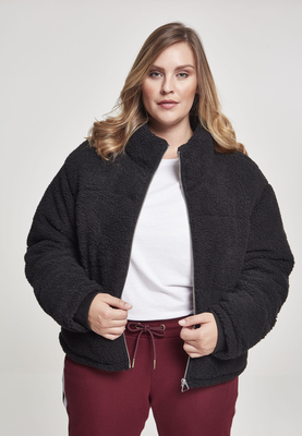 Ladies Boxy Sherpa Puffer Jacket black 3XL
