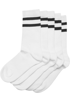 Double Stripe Socks 5-Pack black/white 43-46