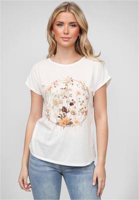 Viskose T-Shirt mit Blumen Print white L