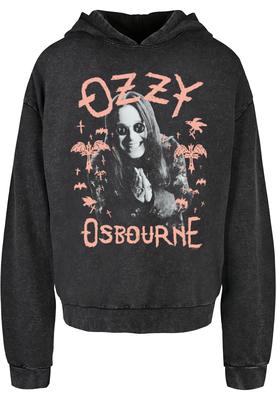 Ozzy Osbourne - Pink Bat Acid Washed Oversize Hoody black 3XL
