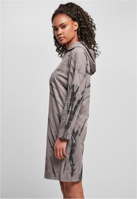 Ladies Oversized Tie Dye Hoody Dress black/asphalt 3XL