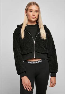 Ladies Short Oversized Sherpa Jacket black 3XL