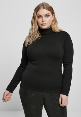 Ladies Basic Turtleneck Sweater black 3XL