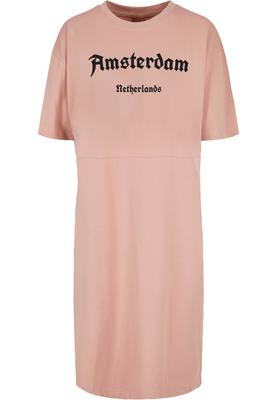 Ladies Amsterdam Organic Oversized Slit Tee Dress duskrose XL