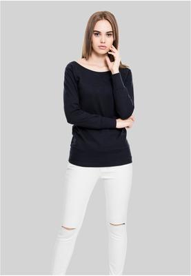Ladies Wideneck Crewneck black L
