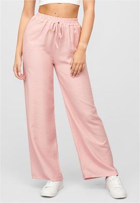 Weite Viskose Hose mit elastischen Bund und Deko-Tunnelzug rose L