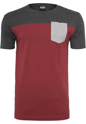3-Tone Pocket Tee burgundy/cha/gry L