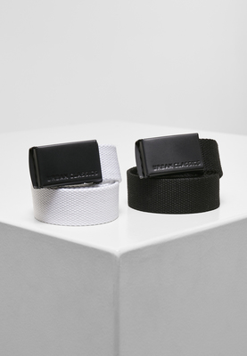 Canvas Belt Kids 2-Pack black+white 110/116
