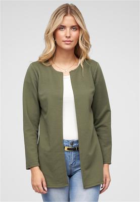 Strickjacke offener ribbed Cardigan dark green L