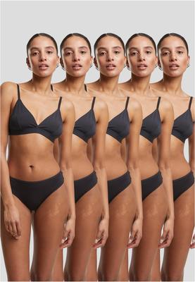 Ladies Bamboo Brazilian 5-Pack black+black+black+black+black L