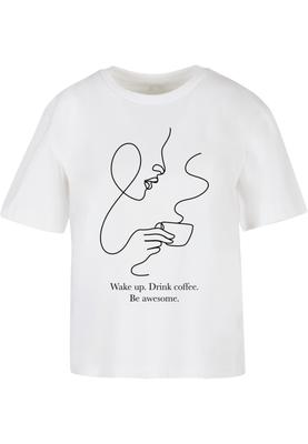 Drink Coffee Be Awesome Tee white 3XL