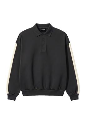 Oversized Piqué Longsleeve Polo cherry L