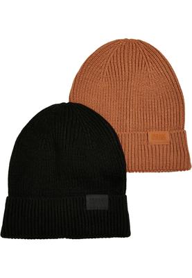 Acrylic Beanie 2- Pack black/charcoal one size
