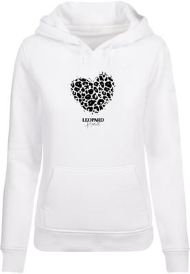 Ladies Leopard Heart Heavy Hoody white 3XL