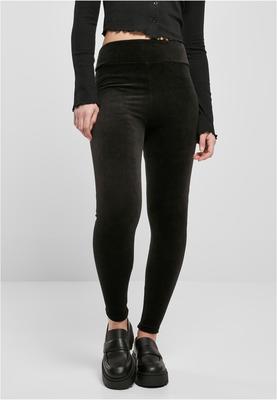 Ladies High Waist Rib Velvet Leggings black 5XL
