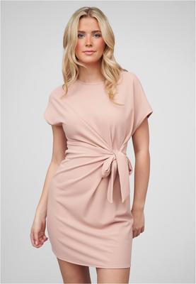 T-Shirt-Kleid mit integriertem Bindegürtel rose L
