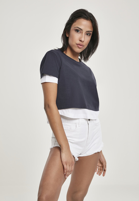 Ladies Full Double Layered Tee blk/gry L