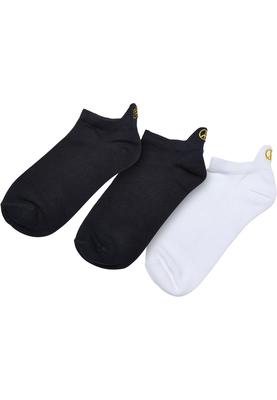 Peace Fancy Edge No Show Socks 3-Pack white/black 43-46