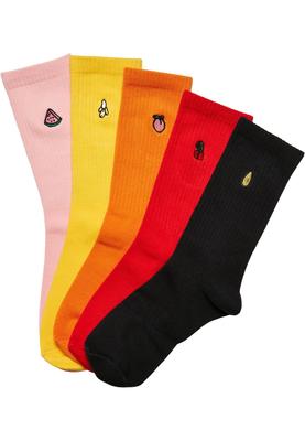 Fruit Embroidery Socks 5-Pack multicolor 43-46