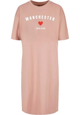 Ladies Manchester X  Organic Oversized Slit Tee Dress duskrose S
