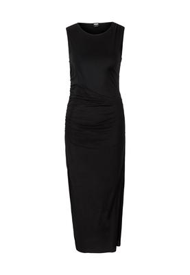 Ladies Long Ruffled Mesh Dress black L