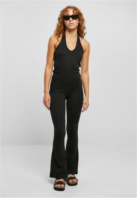 Ladies Stretch Interlock Neckholder Jumpsuit black 3XL